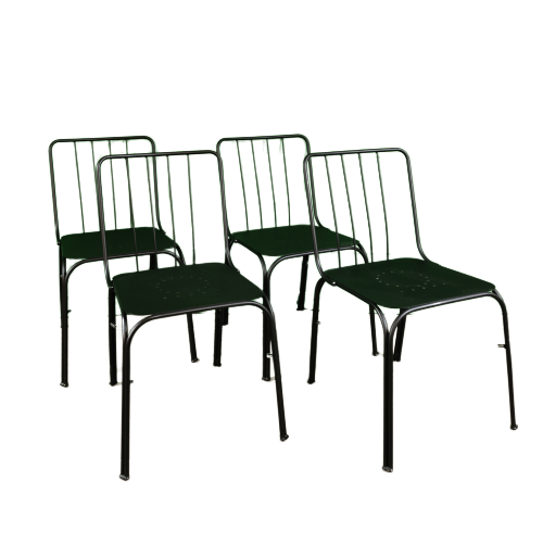 Set of 4 black outdoor chairs from the Hôtel Costes terrace.