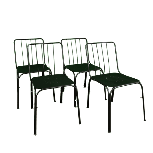 Set of 4 black outdoor chairs from the Hôtel Costes terrace.